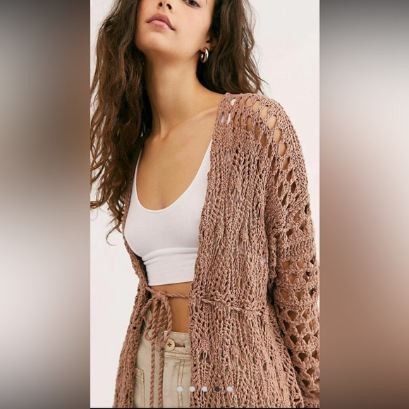 Free People Sweet Talker Crochet Cardigan GUC - Picture 4 of 16